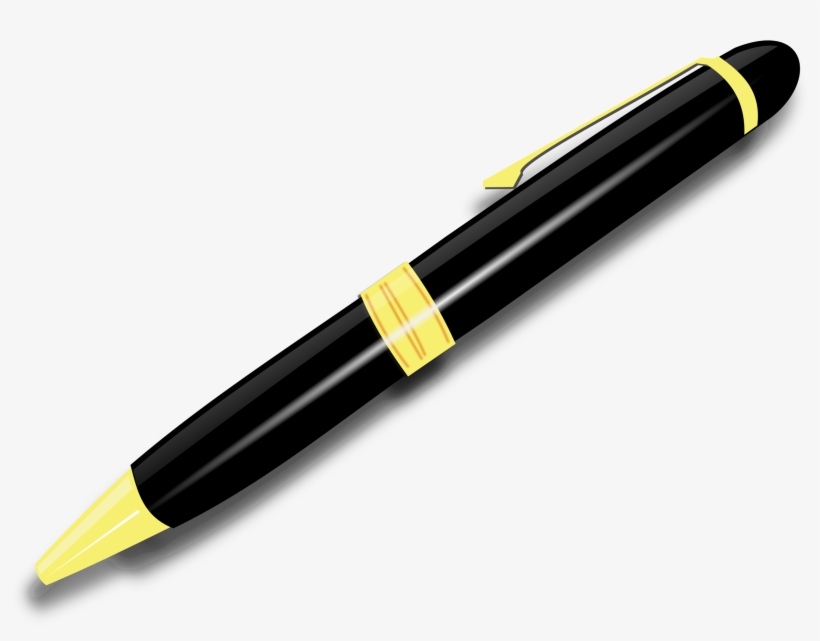 Black Pen Png Transparent - Clip Art Pen Png, transparent png download