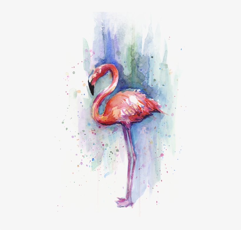 Click And Drag To Re-position The Image, If Desired - Pink Flamingo Watercolor, transparent png download