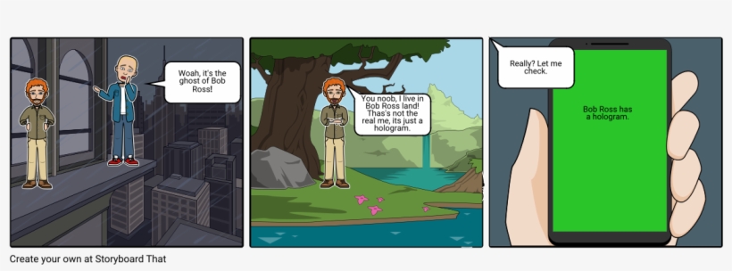Bob Ross's Hologram - Cartoon, transparent png download