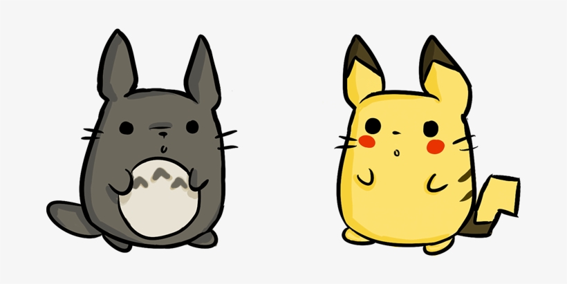 Graphic Freeuse Totoro Meet Pikachu D Movie Related - Totoro And Pikachu, transparent png download