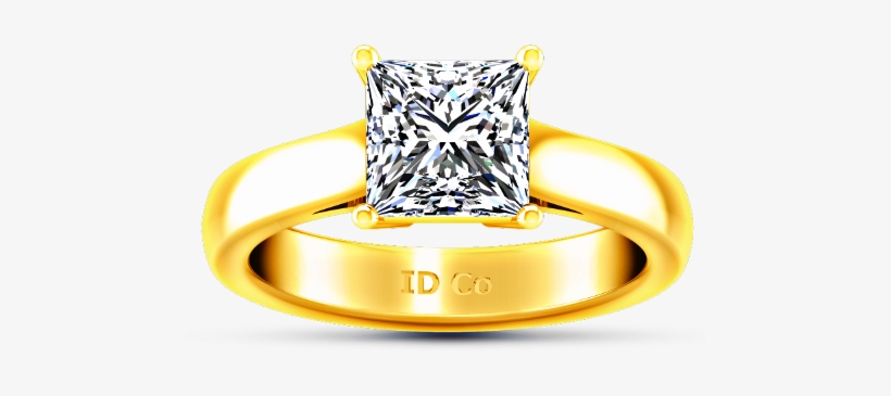 Solitaire Diamond Princess Cut Engagement Ring Angie, transparent png download
