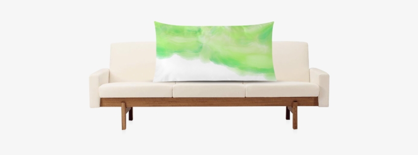 Bright Green Watercolor Abstract Art Rectangle Pillow - Studio Couch, transparent png download