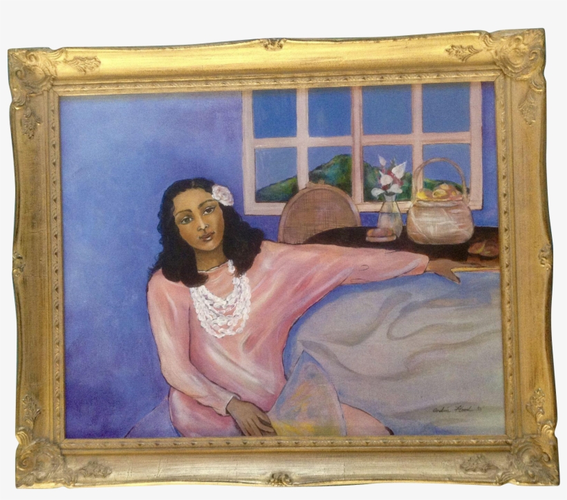 Andrea Hood, Polynesian Acrylic Painting Titled, Lelani - Picture Frame, transparent png download