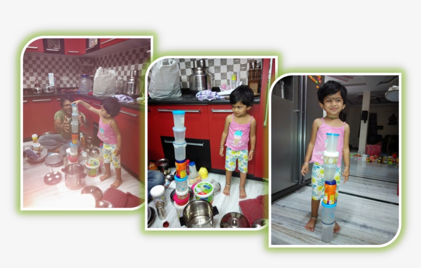 Pihu And Papa Cleaning And Playing Tallest Tower Game - Toddler, transparent png download