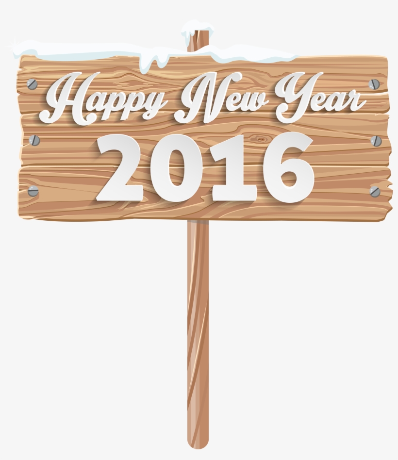 Happy New Year Wooden Sign Png Clipart Image - Christmas Wooden Sign Png, transparent png download