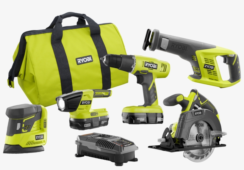 Get 'em While They're Hot - Ryobi One 18-volt Lithium-ion Cordless Combo Kit With, transparent png download