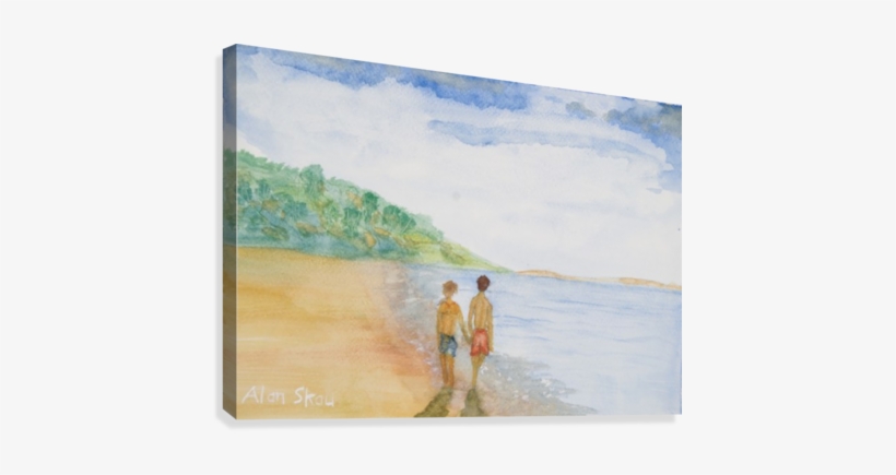 Couple Beachwalking - Painting, transparent png download