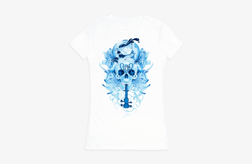 221b Watercolor Sherlock Skull Womens T-shirt - Sherlock Tattoos Bbc, transparent png download