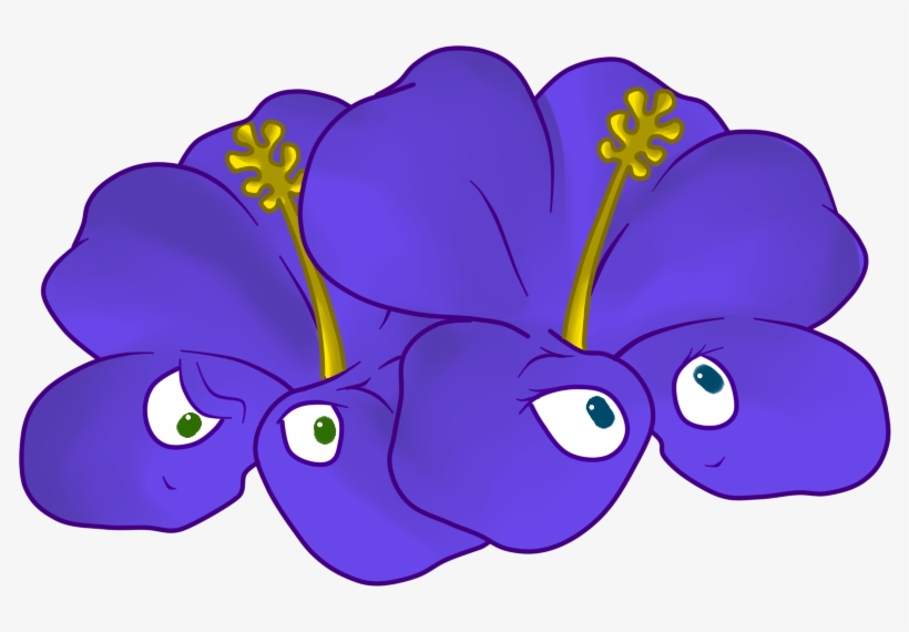 Violet Hibiscus - Cartoon, transparent png download