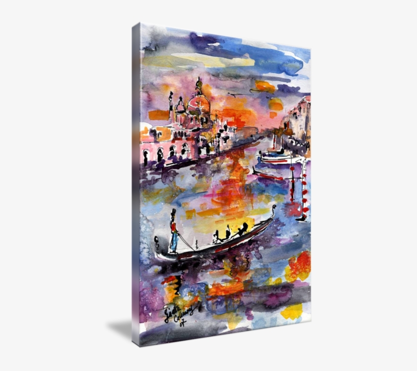 Go To Image - Venice Italy Gondolas Grand Canal Watercolor, transparent png download