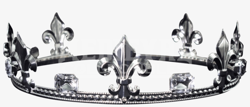 Mens Fleur De Lis Crystal Crown - Silver, transparent png download