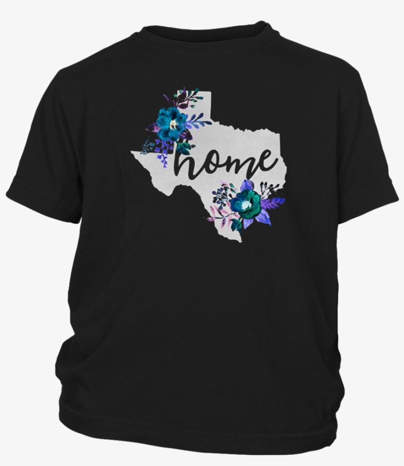 Texas Home Chalkboard Watercolor Flowers State T-shirt - Papa, Grandpa, Grandfather Shirt - Father's Day 2017, transparent png download