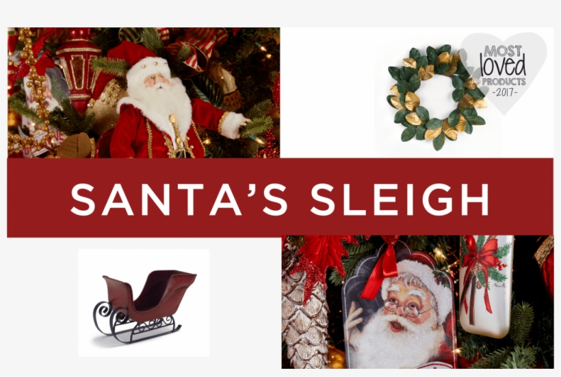 Santa'ssleigh - Green And Gold Magnolia Leaf Wreath, transparent png download