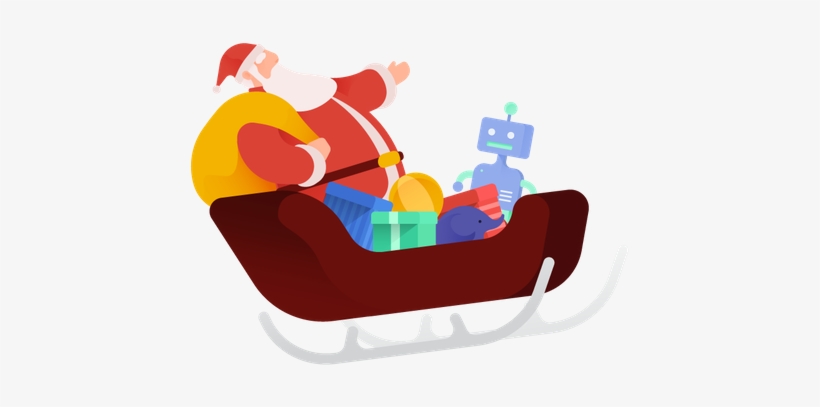 Premium Santa Claus With Gifts Illustration Download - Père David's Deer, transparent png download