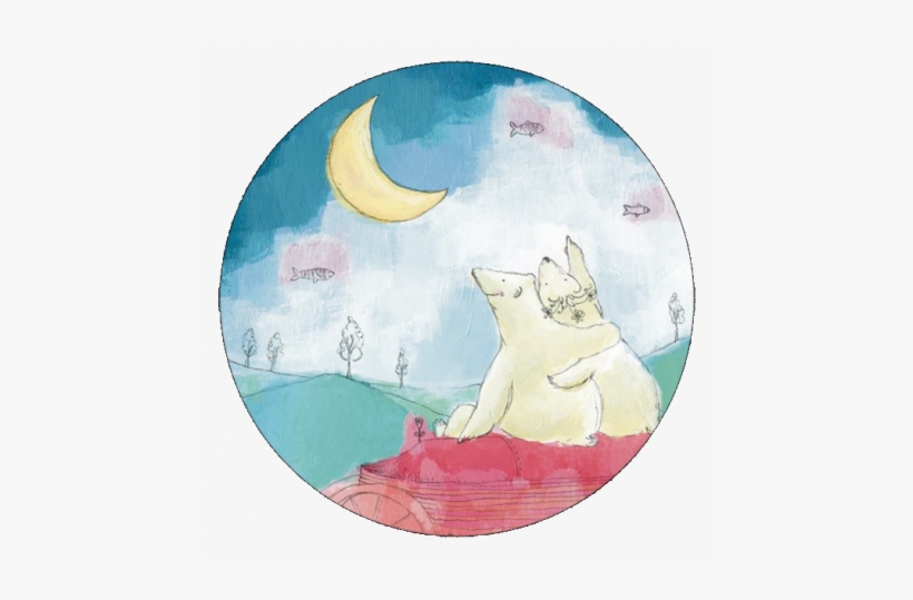 Janou Eve Le Guerrier Round Postcard "les Ours Au Clair - Painting, transparent png download