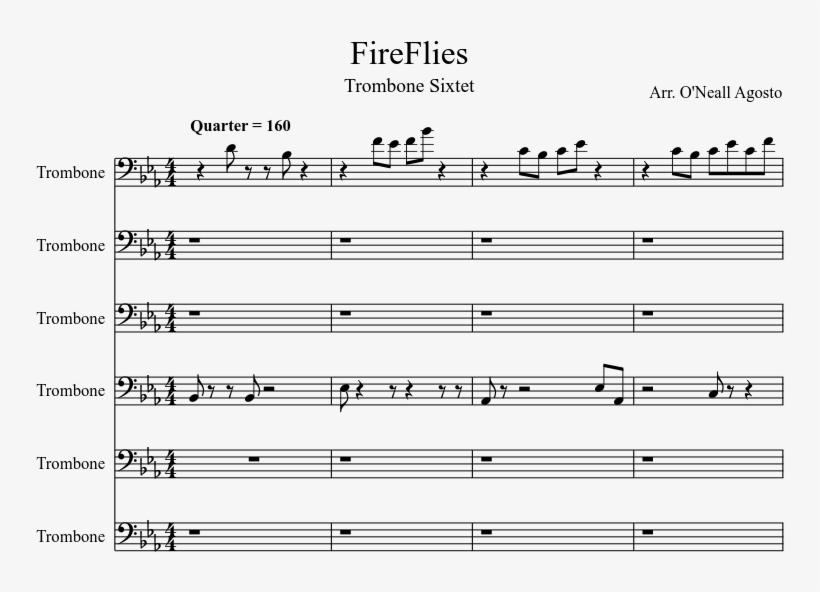 Fireflies Sheet Music Composed By Arr - Document, transparent png download