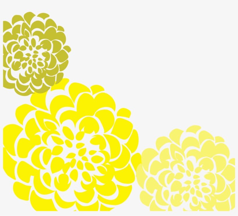 Chrysanthemum Wedding Invitation Yellow And Gray Printable - 2 Flowers With Red Ribbon Hand Decorated: Daughter, transparent png download