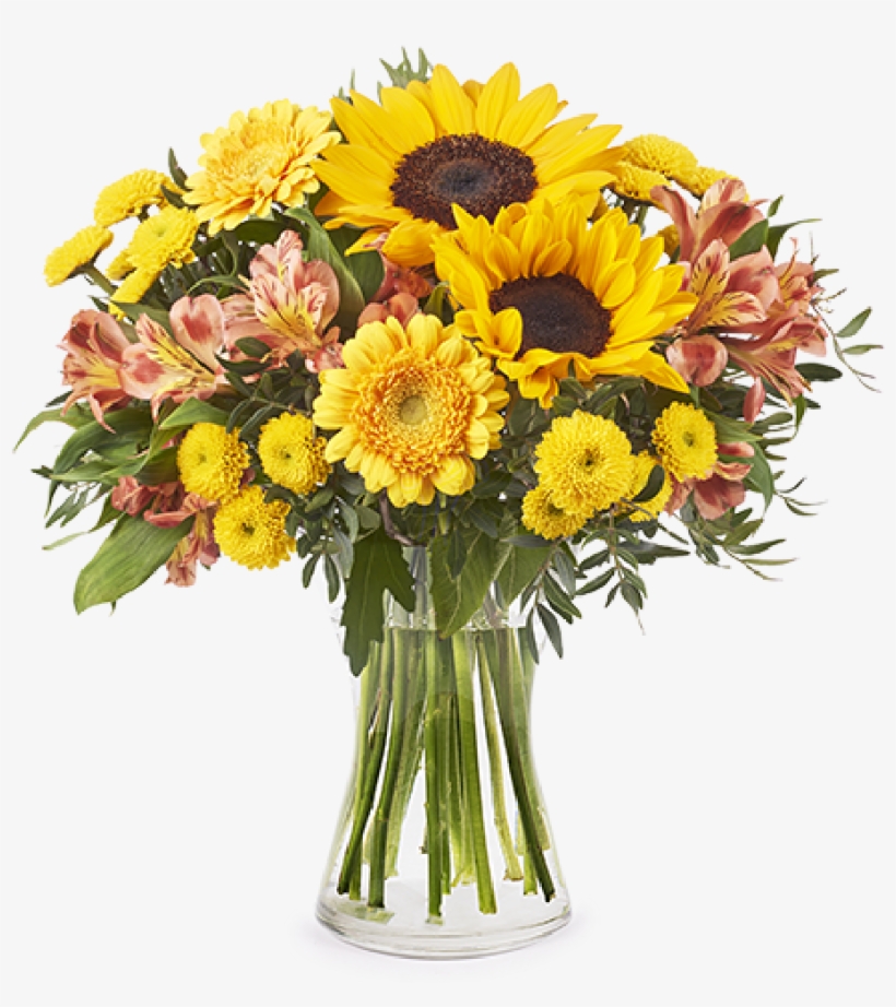 Sunflowers & Chrysanthemums - Sunflower In Mason Jar, transparent png download