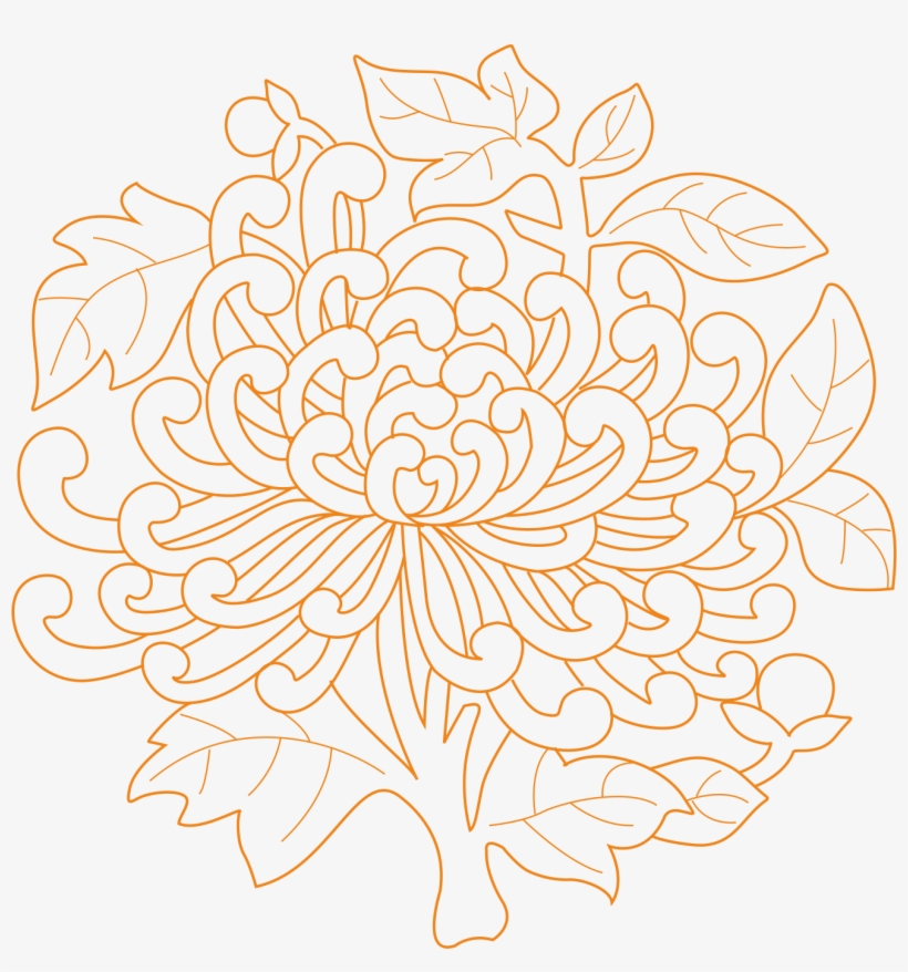Jpg Black And White Download Floral Design Chrysanthemum - Hoa Văn Hoa Cúc, transparent png download