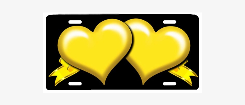 Yellow Heart With Ribbon - Car, transparent png download