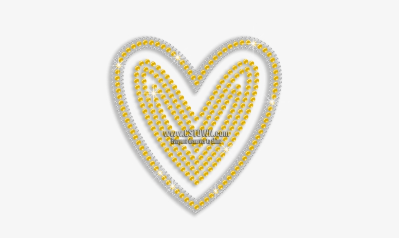 Yellow Heart Shape Iron On Sequin Transfer For Women - Heart, transparent png download