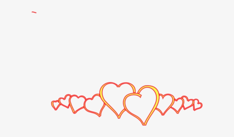 Yellow Hearts Clip Art - Hearts In A Line Png, transparent png download