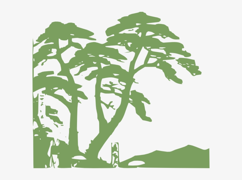 Rainforest Edit Clip Art At Clker - Green Trees Silhouette Mugs, transparent png download