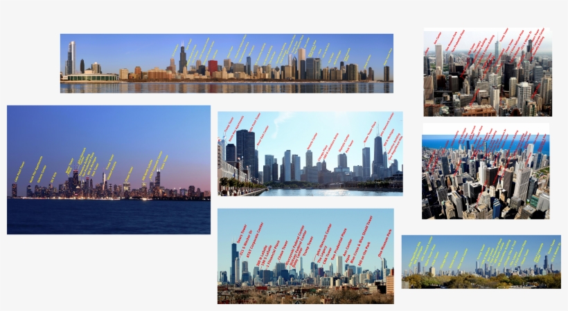Chicago Skyline Views Labeled2, transparent png download