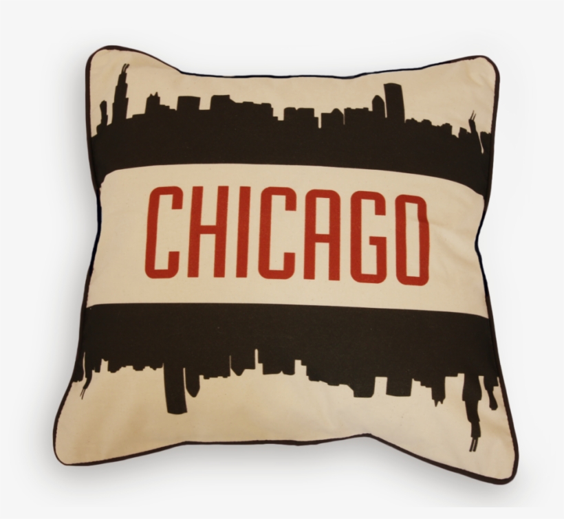 Chicago Skyline Pillow Case - Cushion, transparent png download