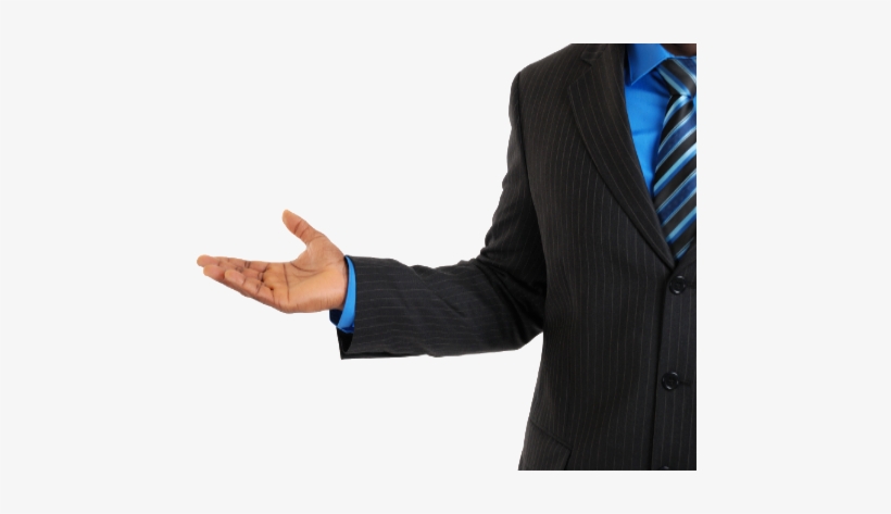 Image Of A Man's Outstreched Arm And Open Hand In A - Hand In Suit Png, transparent png download