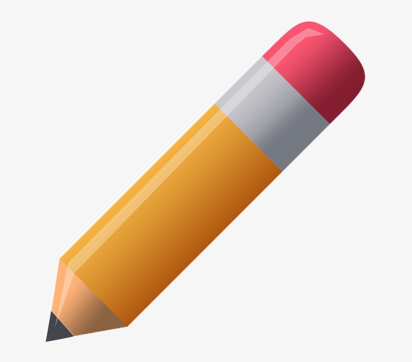 Pencil, Clipart, Pen, Orange, Red, Eraser, Graphic - Free Pencil Clipart, transparent png download