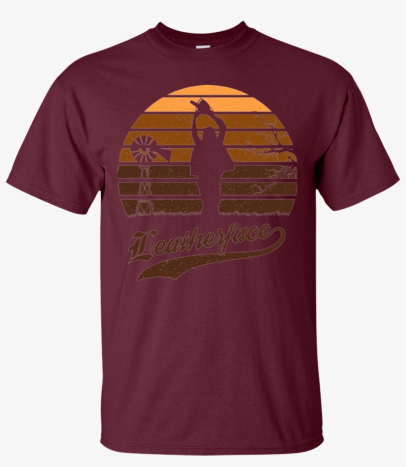 Horror Sun Set Leatherface T-shirt - Shirt, transparent png download