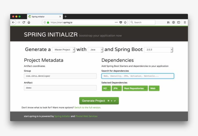 If You Like The Command-line Better, You Can Use The - Spring Initializr Rest Api, transparent png download