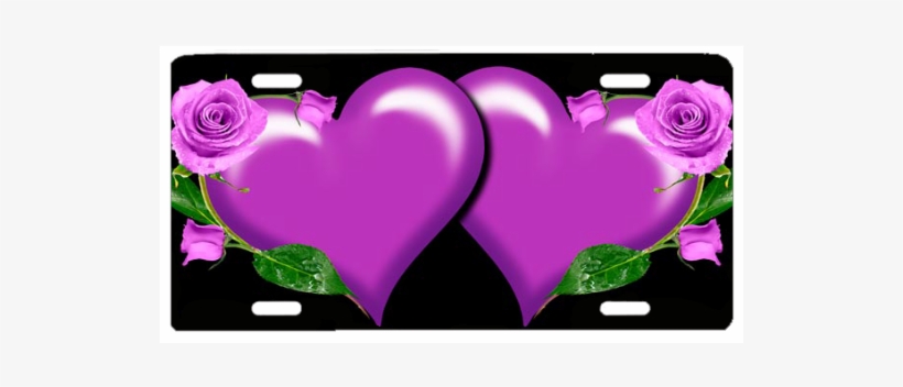 Purple Roses And Hearts, transparent png download