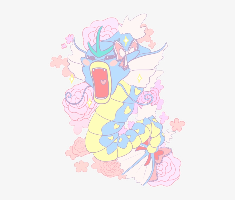 Pokemon Kawaii Pastel Transparent Gyarados Alfie Art - Kawaii Gyarados, transparent png download