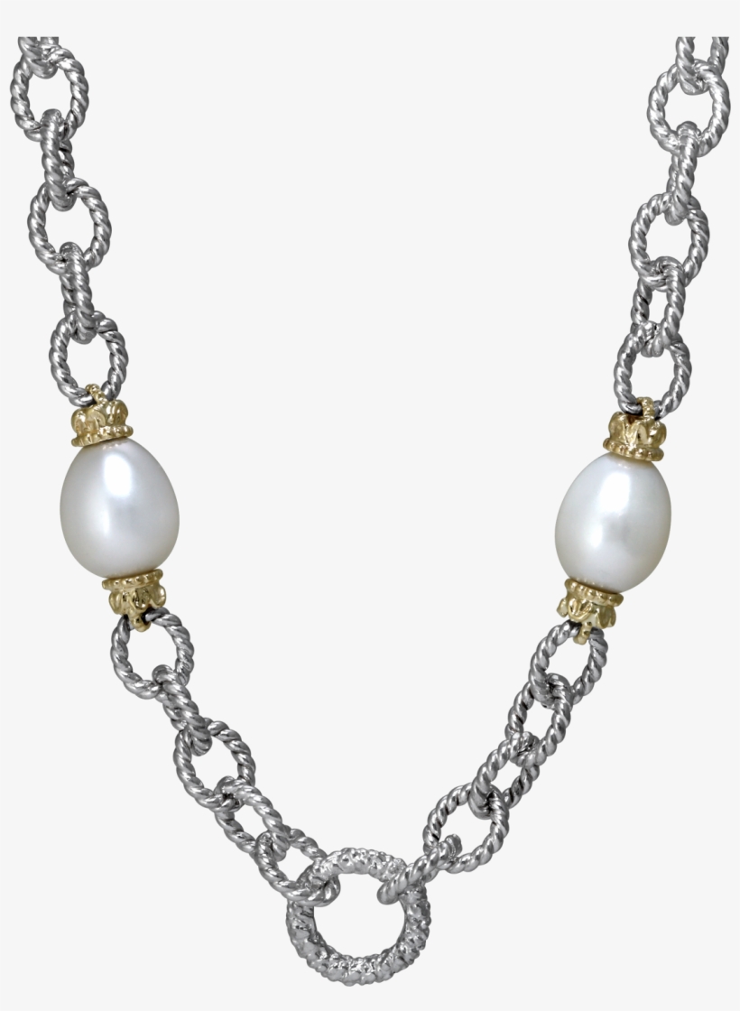 Vahan Sterling Silver And 14k Yellow Cultured Pearl - Mlg Gold Necklace Png, transparent png download