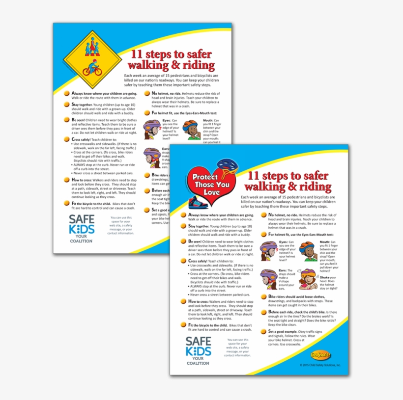 11 Steps To Safer Walking & Riding Parent Tip Sheet - Safe Kids Worldwide, transparent png download