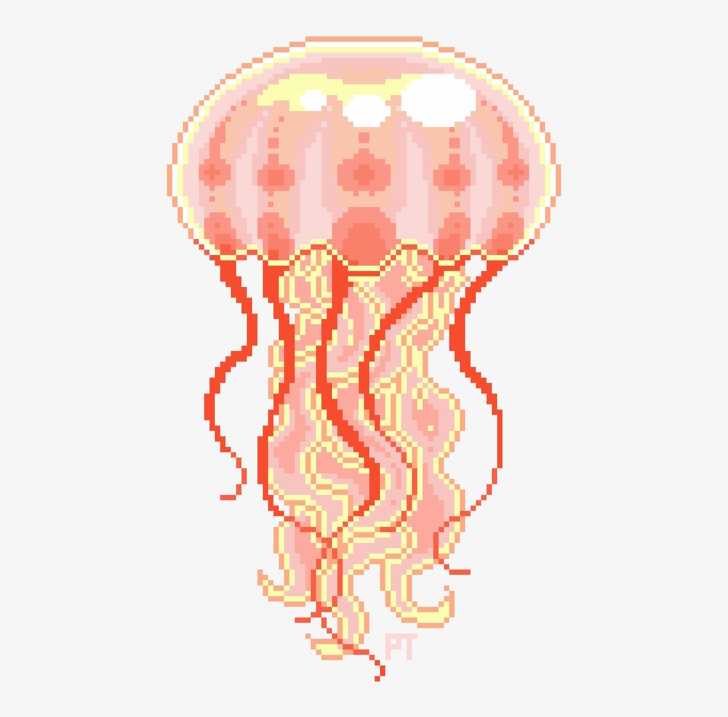 Explore Jellyfish Drawing Vaporwave Art Png Vaporwave - Transparent Jellyfish Pixel, transparent png download