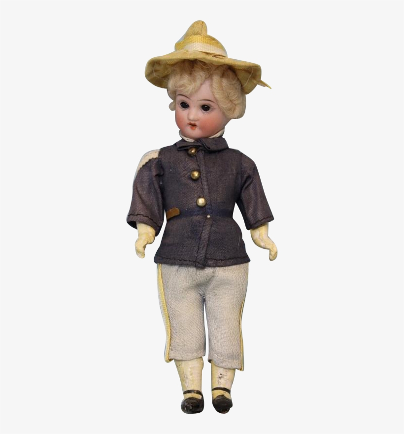 5" All Original Antique Soldier Boy Doll Bisque Head - Doll, transparent png download