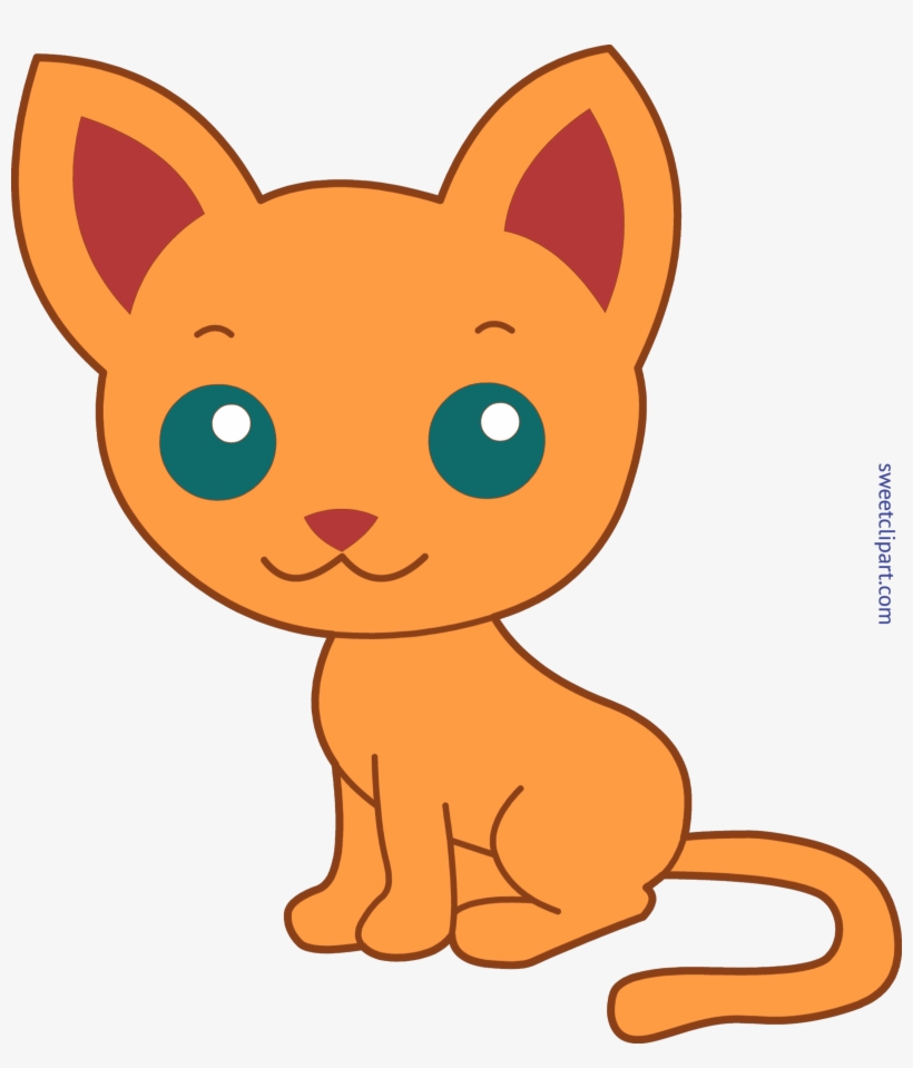 Cat Clip Orange - Clip Art, transparent png download