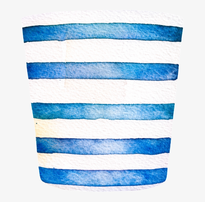 Blue Striped Water Glass Transparent Material - Design, transparent png download