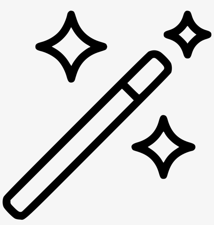 Wizard Magic Wand Stick Stars Tool Comments - Wash Dishes Clipart Black And White, transparent png download