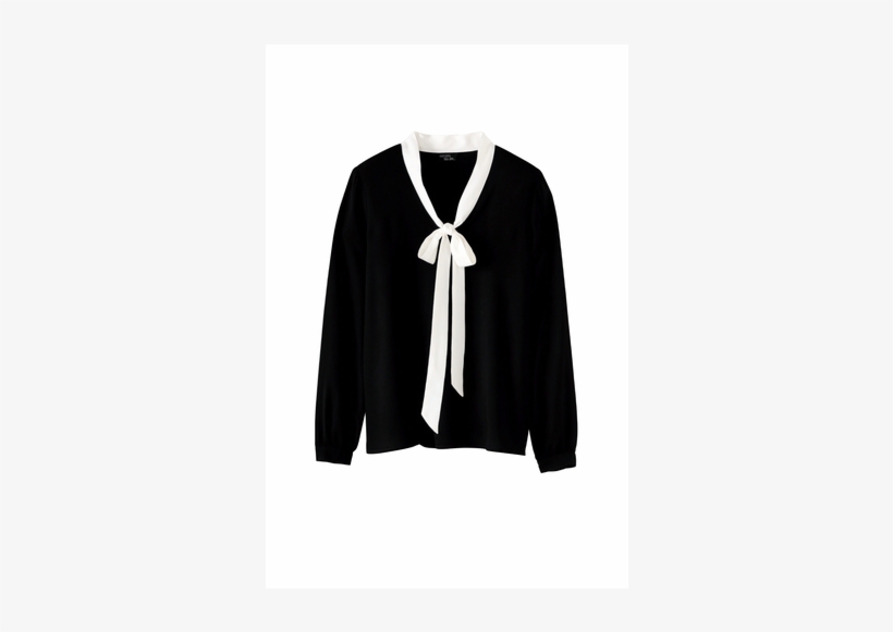 Ladies' Neck Tie Blouse, Black/white Bow - Damen Schluppenbluse - Esmara By Heidi Klum, 18.09., transparent png download
