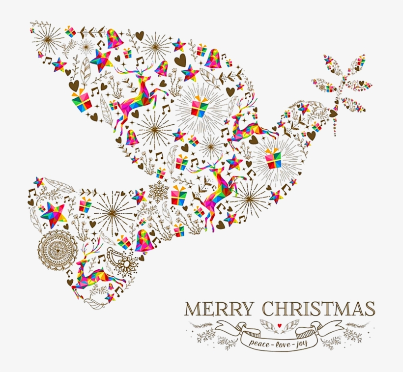 Vintage Christmas Peace Dove Greeting Card Farmasyn - Chosen One, transparent png download