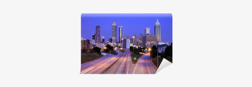 Atlanta Skyline Above Freedom Parkway Wall Mural • - Atlanta, transparent png download