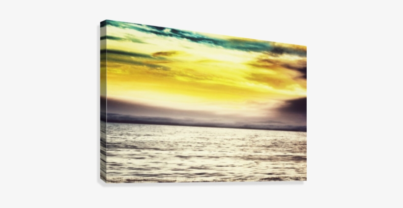 Cloudy Sunset Sky With Ocean View Canvas Print - Sea, transparent png download