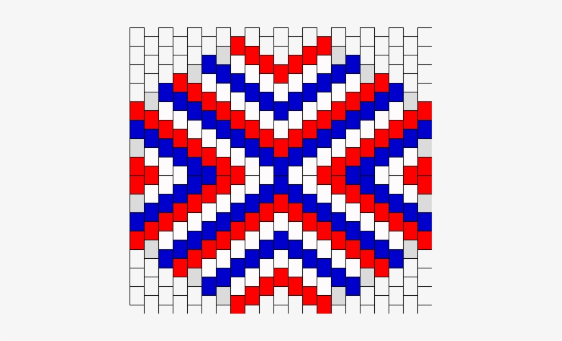 Red White And Blue Triangle Stripes Mask Bead Pattern - Red And Blue Patterns, transparent png download