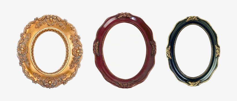 Frame, Carved, Oval, Gold, Design - Decorative Arts, transparent png download