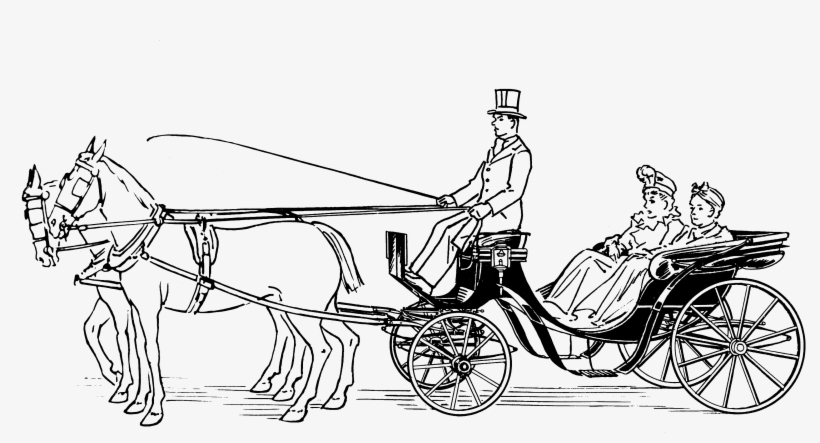 Victoria 1385 - Horse Drawn Carriage Clipart, transparent png download