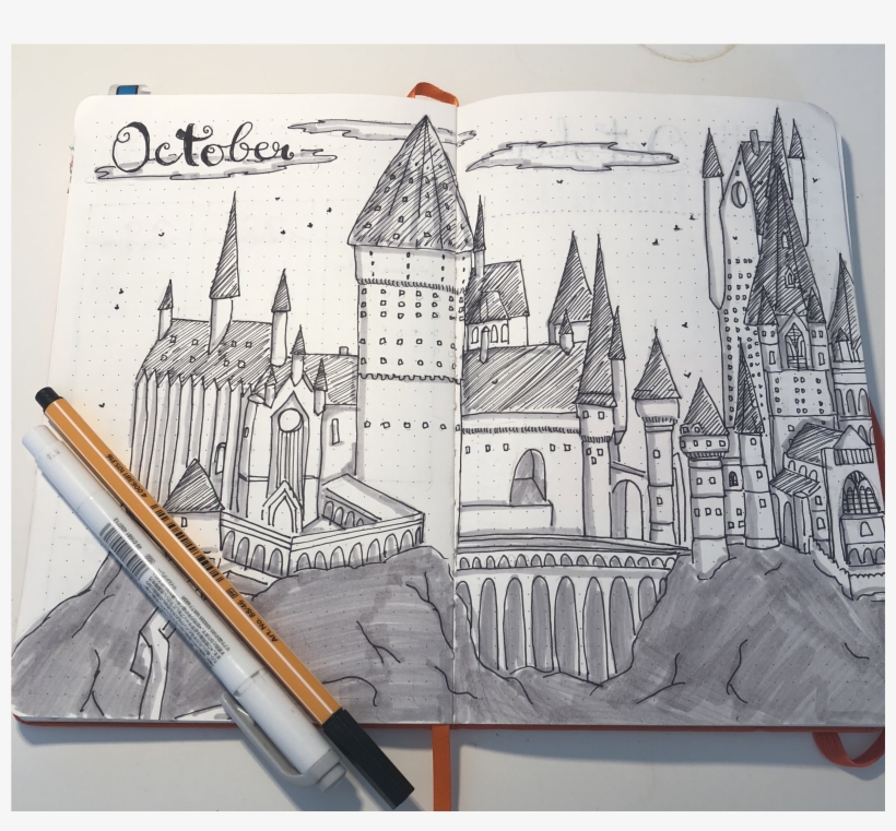 Hogwarts October Titlepage - Sketch, transparent png download